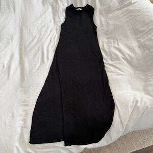 Free People Emmy Ribbed Knit Midi Tank Dress Black Women’s Size S